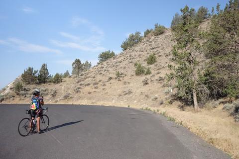 Leah hanging out on the climb.