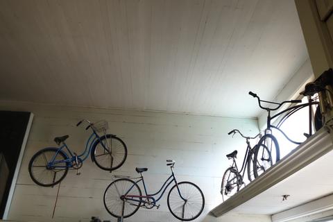 Bikes up on the wall