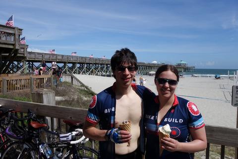 Ice cream on the beach. 